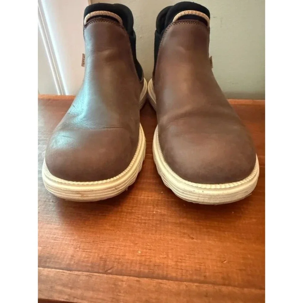 Hey Dude Branson Craft Leather Chelsea Boots Coffee W10 EU41